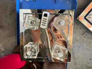 Juego 6 y 4 Candelabros Cristal y Metal, luces led