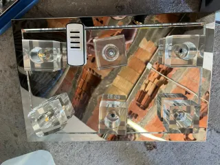 Juego 6 y 4 Candelabros Cristal y Metal, luces led