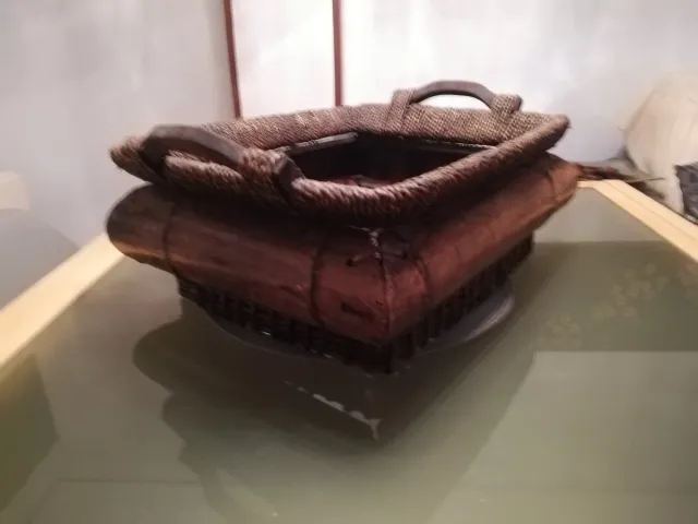 Centro de mesa terraza bambú y madera