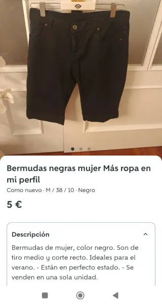 Bermudas negras mujer Talla M