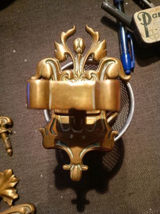 Candelabros piano modernistas metal dorado