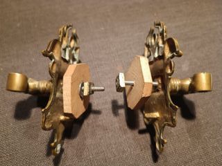 Candelabros piano modernistas metal dorado