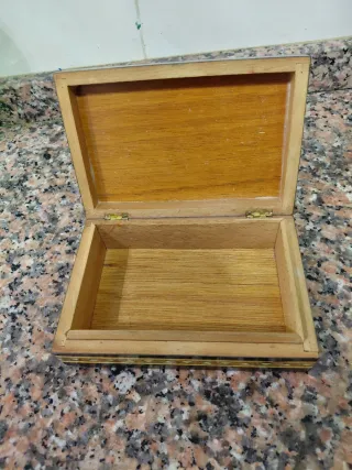 Caja joyero madera vintage artesanal