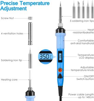 NUEVO - Kit del Soldador LCD digital de 80W