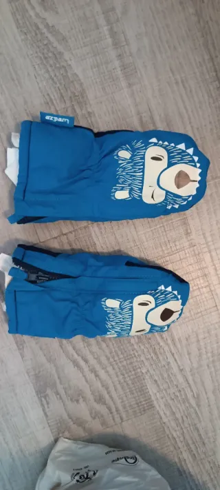 Guantes Nieve Niño Talla 3-4 Azul