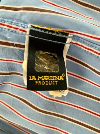 Camisa La Martina Rayas Azul Talla XL (Slim Fit)