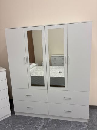 Armario 4 puertas blanco con espejos ! Nuevo!!