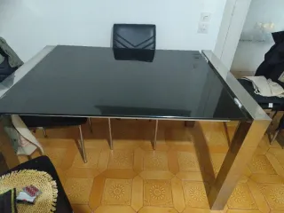 Mesa Comedor Cristal y Metal