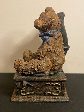 Figura Oso Teddy Vintage Gramófono