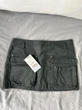 Falda cargo gris-verde militar Talla S