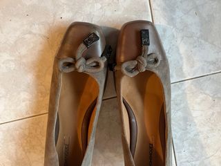 Zapatos Adolfo Dominguez Piel Marrón/Gris T. 40