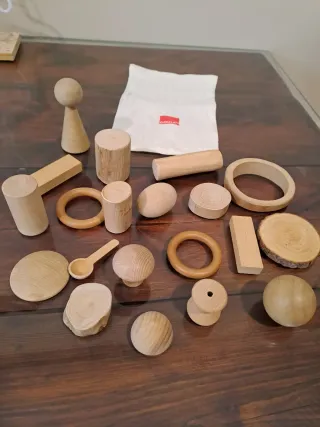 Elementos de madera para Cesta de los Tesoros.