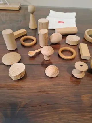 Elementos de madera para Cesta de los Tesoros.