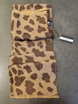Sciarpa Tosca Blu Beige/Marrone Fantasia Animalier