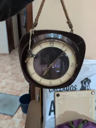 Reloj de Pared Antiguo Marrón Oscuro