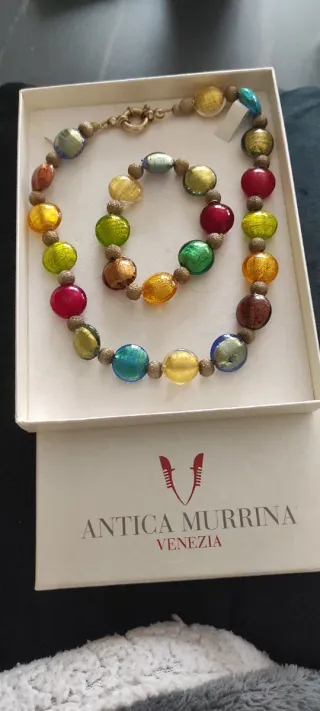 Collar y pulsera cristal Murano Murano