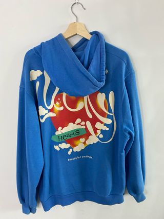 Sudadera azul con estampado Lucky