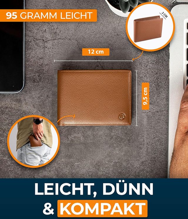 NUEVO - Cartera Piel Marrón Hombre