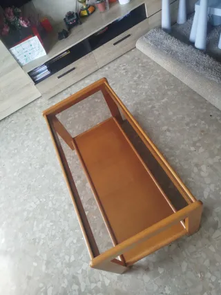 Mesa de centro madera y cristal