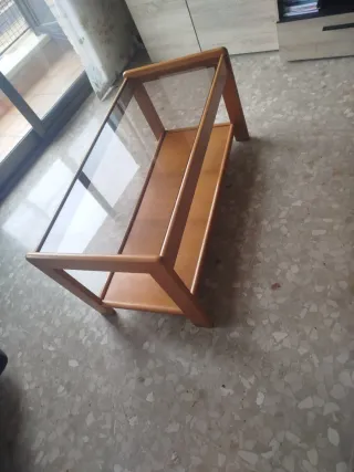Mesa de centro madera y cristal