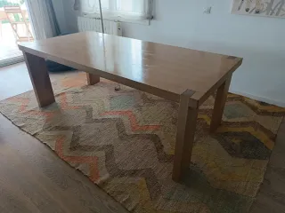 Mesa de comedor de roble macizo 200 x 95 x 73 alto