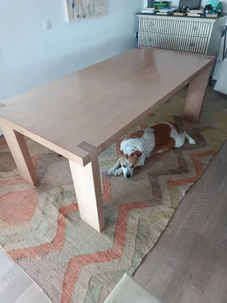 Mesa de comedor de roble macizo 200 x 95 x 73 alto