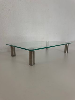 Supporto in vetro e acciaio inox per schermo