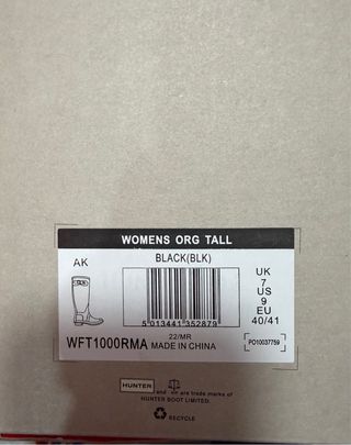 Botas de agua Hunter Mujer Talla 40 Negro
