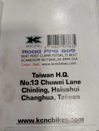 Cierre Tija KCNC Rojo 34.9 7075AL