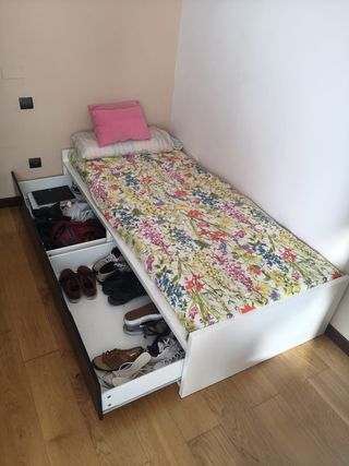Cama individual con 2 cajones