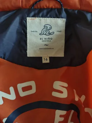 Chaqueta El Niño azul marino con capucha, talla 1