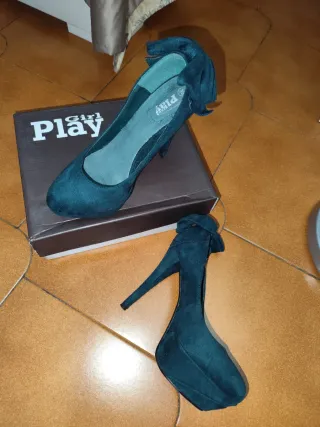 Décolleté camoscio verde Girl Play Tg 39