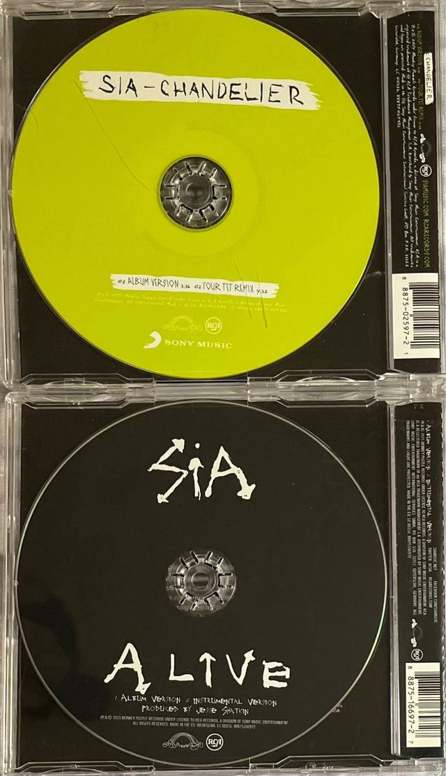 Sia Lote 2 cd single Chandelier / Alive