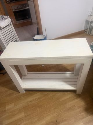 Consola de madera de teca maciza