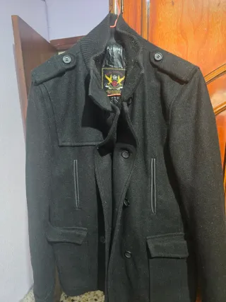 Abrigo Zara Felpa Negro