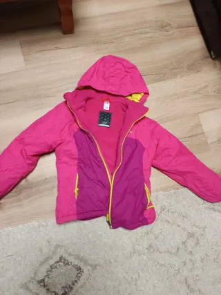 Chaqueta esquí niña Decathlon rosa/amarilla