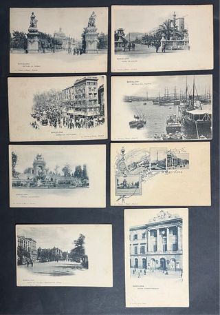 Lote 8 Postales Antiguas Barcelona
