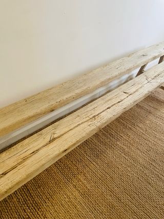 Pareja bancos rústicos madera Francia 1900