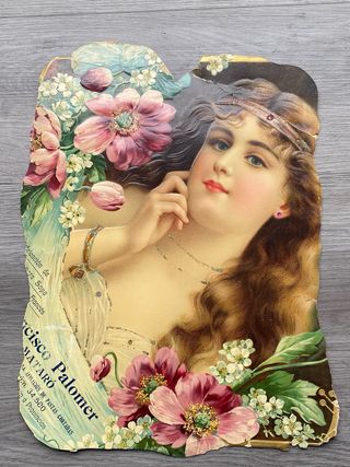 Bellísimo Cartel troquelado original 1900s