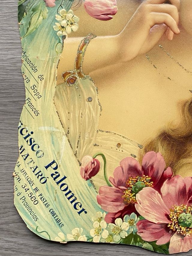 Bellísimo Cartel troquelado original 1900s