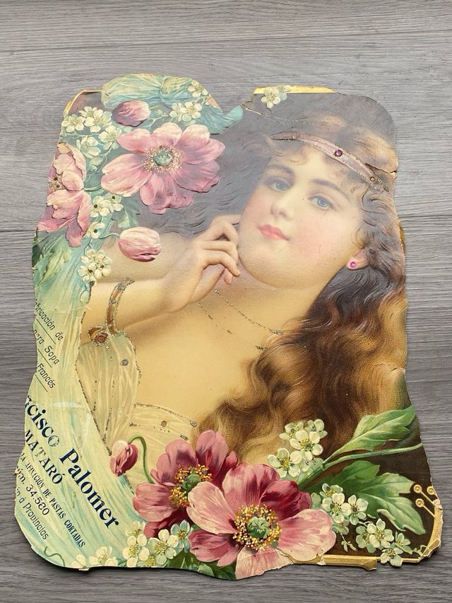Bellísimo Cartel troquelado original 1900s