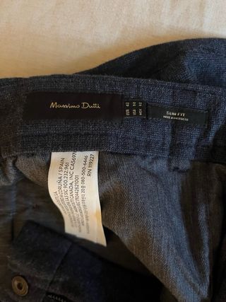 Pantalón Slim Fit Massimo Dutti Negro