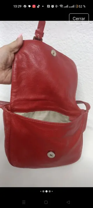 Bolso Purificación García Rojo Cuero