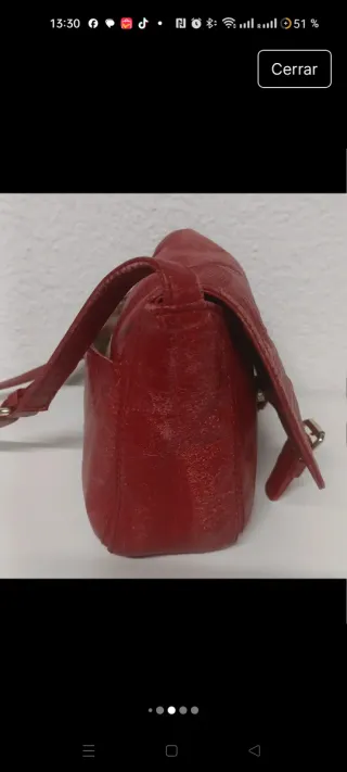 Bolso Purificación García Rojo Cuero