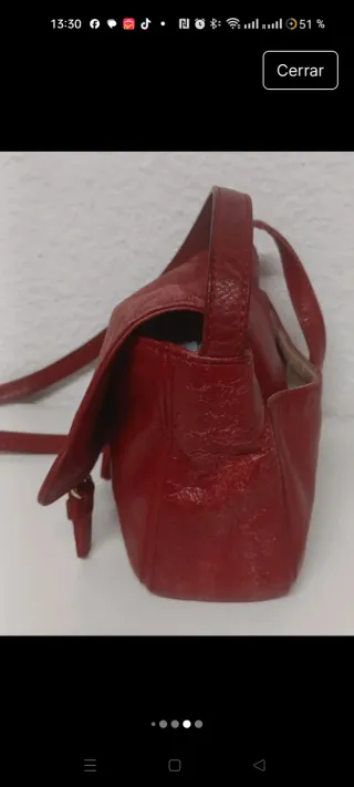 Bolso Purificación García Rojo Cuero