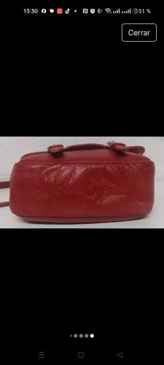 Bolso Purificación García Rojo Cuero