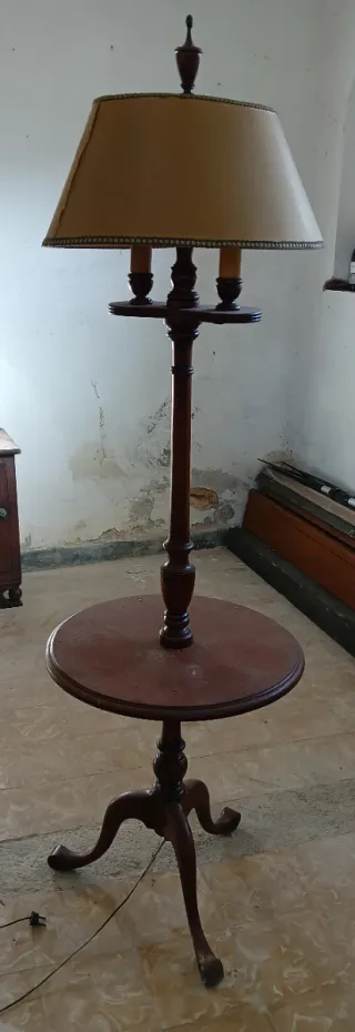 Mesilla Salón Lámpara Años 60 Madera