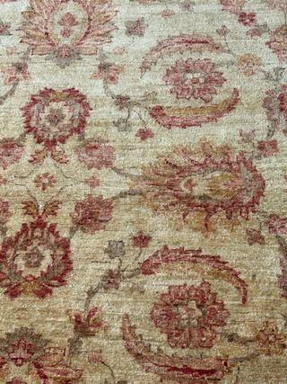 Alfombra Persa Lana Beige y Rojo