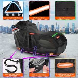 Funda Moto Touring Lateral Negra/Naranja