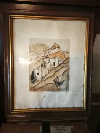 Acuarela Cuevas Guadix Antiguo